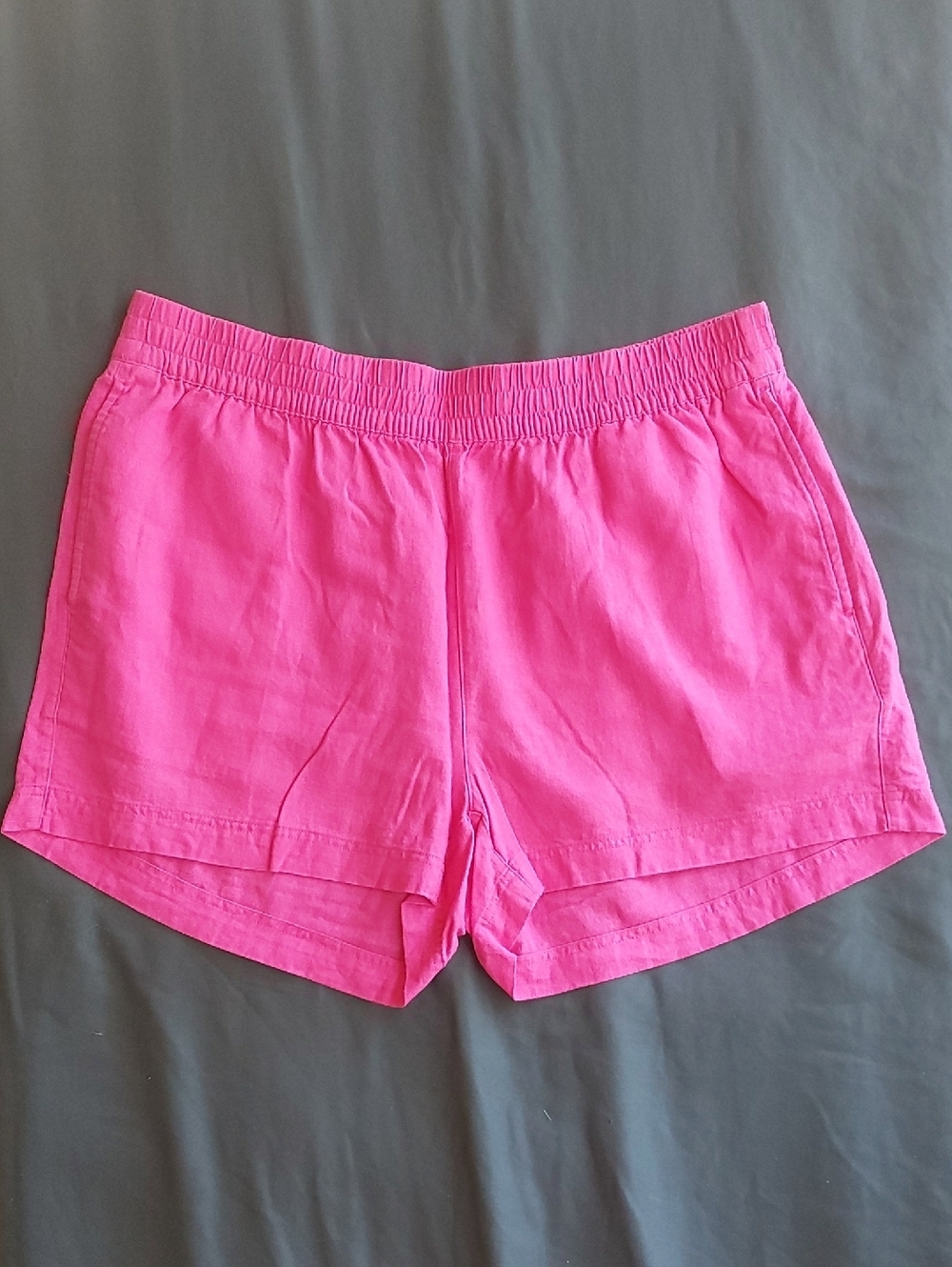 Old Navy  55% Linen Hot Pink Elastic-Waist Shorts